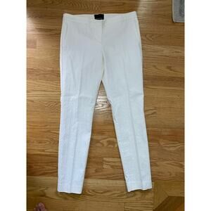Cynthia Rowley Womens Skinny Slim Textured Pants White Pockets Stretch Sz 8